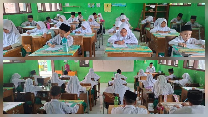 Pak Ridwan Awasi Asesmen Sumatif Semester Genap Mata Pelajaran Fiqih di Kelas IV B