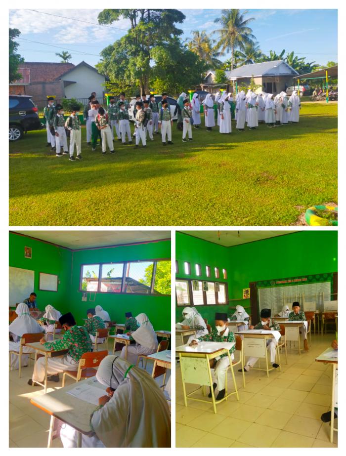 Hari Pertama Pelaksanaan Ujian Madrasah Tingkat Madrasah Ibtidaiyah Tahun Pelajaran 2021 / 2022 Berjalan Lancar