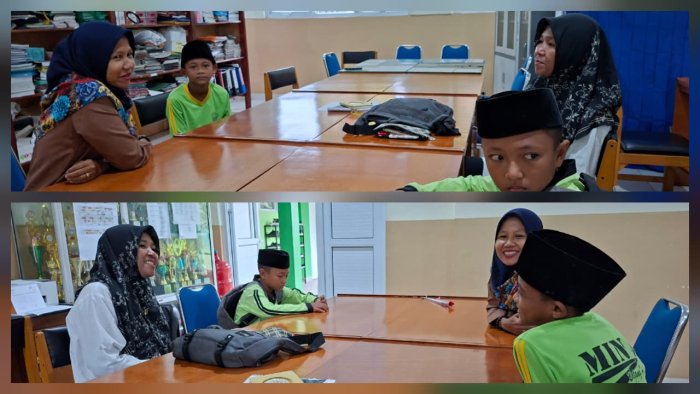 Ibu Qurata Aini, S.Pd.I Beri Pembinaan kepada Siswa Kelas VI A yang Berselisih Paham