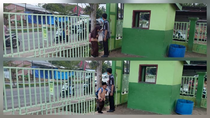 Penyambutan Siswa di Pintu Madrasah Penuh Kehangatan