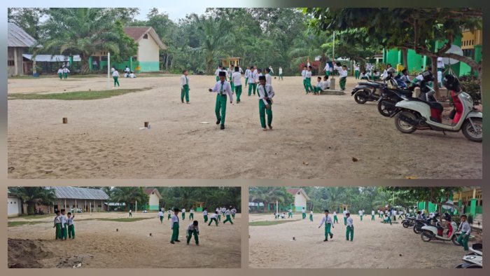 Keceriaan Warnai Jam Istirahat, Siswa MIN 4 Batang Hari Bermain di Halaman Madrasah