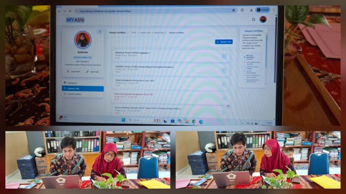 Kepala Madrasah Ramlina S.Pd.I., M.Pd.I Perbarui Data Melalui Aplikasi MyASN