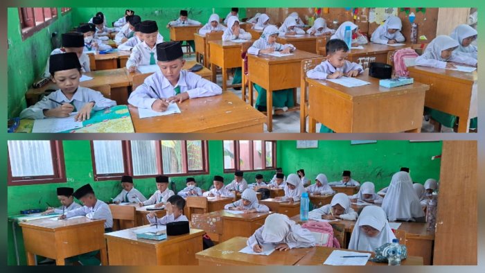 Hari Pertama Pelaksanaan Ujian Semester Ganjil Tahun Pelajaran 2024/2025 di MIN 4 Batang Hari Berjalan Lancar