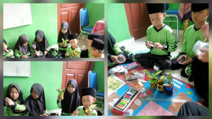 Siswa Kelas III B Belajar Kreatif Pemanfaatan Barang Bekas pada Pelajaran SBdP